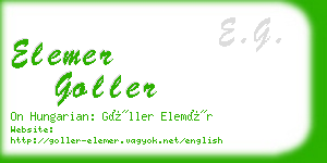 elemer goller business card